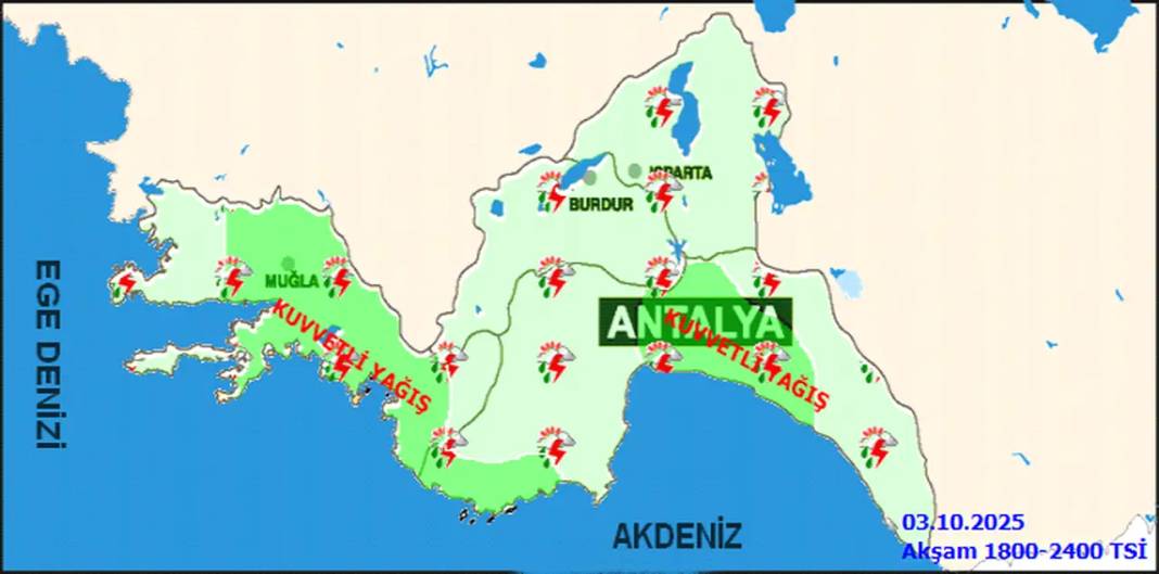 Antalya’da Kuvvetli Yağış Alarmı 5